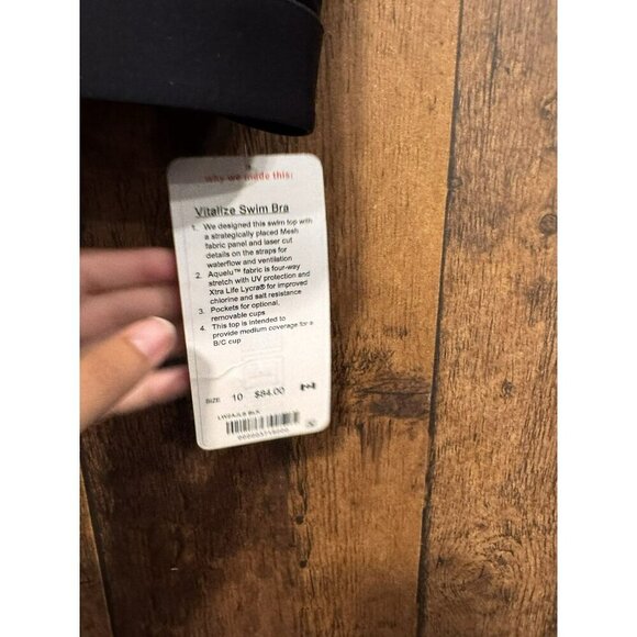 NWT Lululemon Vitalize Swim Bra Black SZ 10 - Picture 4 of 5